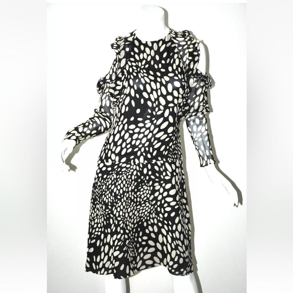 RUNWAY CHLOÉ black & white oval dot print dress